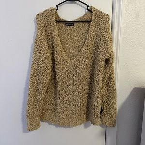 off the shoulder chunky sweater